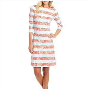 J. McLaughlin Mari Catalina Cloth Paisley Stripe Dress Size M